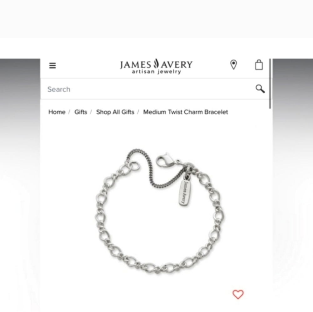 🆕 James Avery Sterling Silver Twist Charm Bracelet